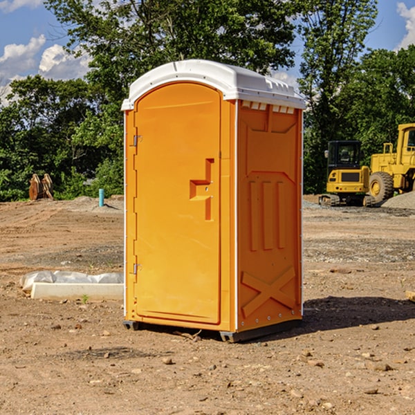 how often are the portable restrooms cleaned and serviced during a rental period in Pigeon MI